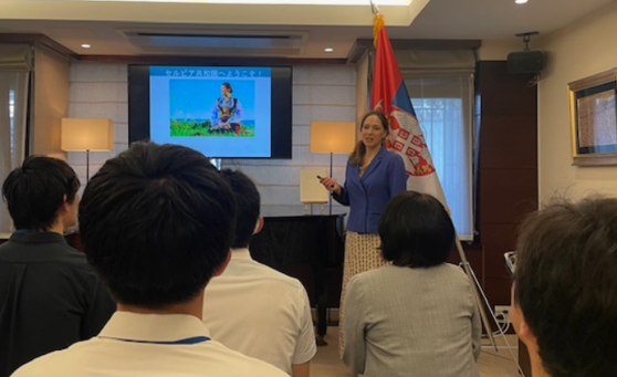 Junior high school teachers from Tokyo's Nerima Ward Visit to Embassy of Serbia in Japan